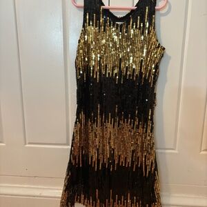 Black and Gold Sequin mini dress